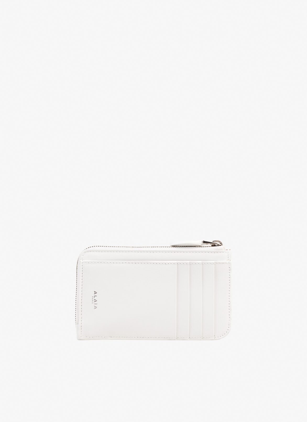 ファスナー式スモールウォレット
 ALAÏA オプティックホワイト ファスナー式スモールウォレット
